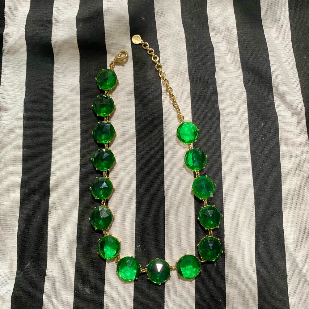 Vibrant Green and Gold Necklace with Gemstones - Picture 2 of 2